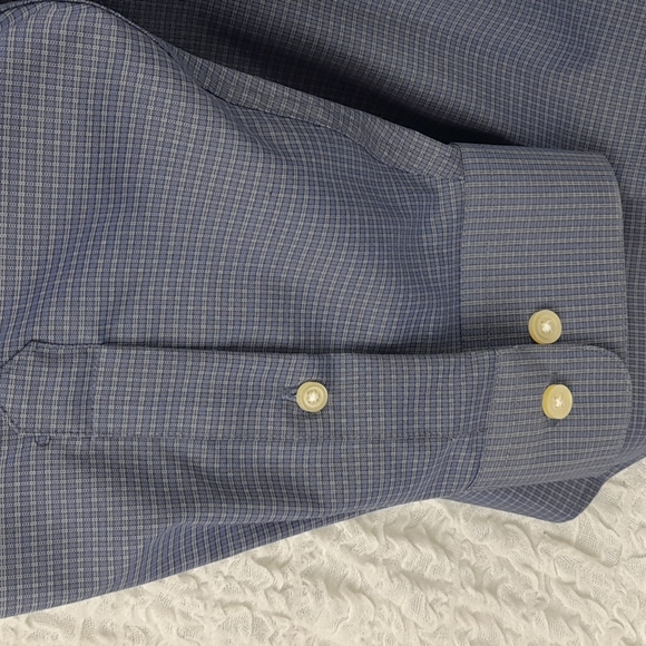 Kenneth Cole Awearness Button Up Shirt Size 18.5-34/35 Blue #66 - Picture 4 of 7